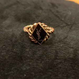 Authentic YSL ring - gold with black enamel- never worn